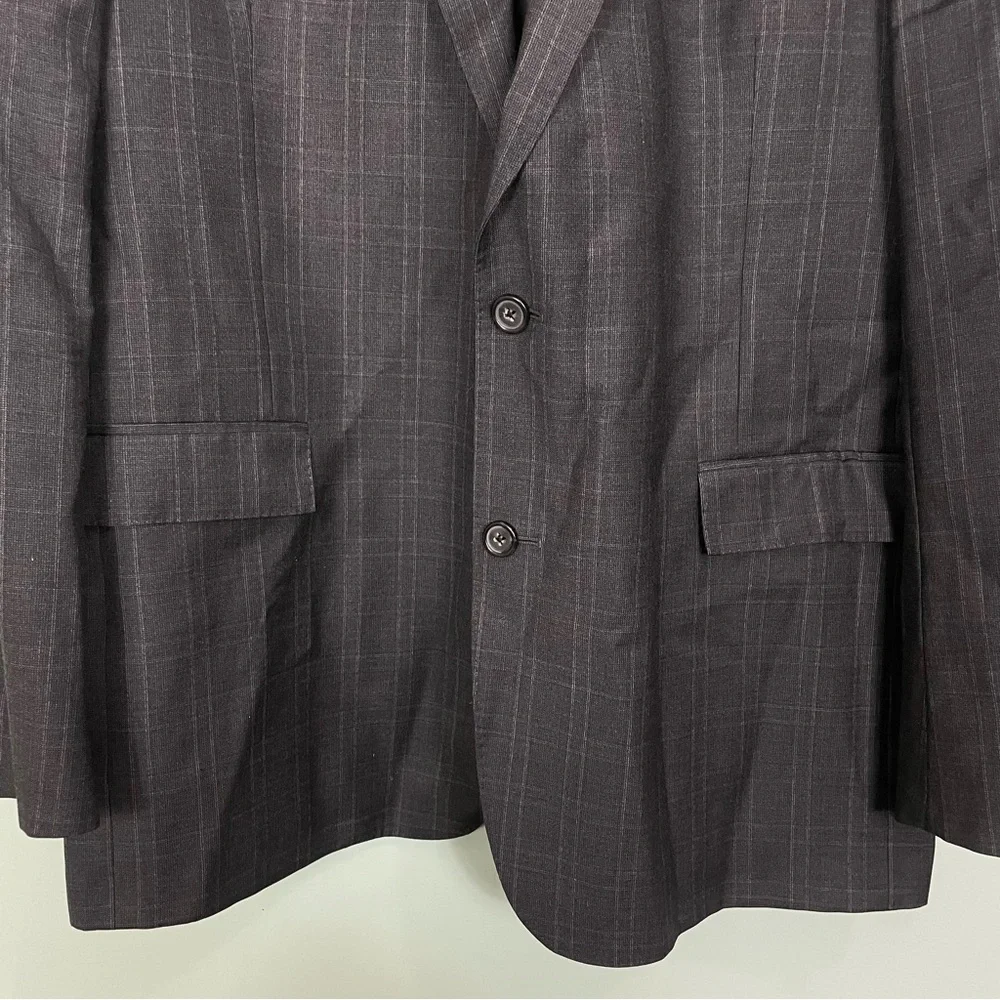 Brooks Brothers 1818 Regent Gray Charcoal Plaid Drago Wool Size 46/40 Suit Set‎